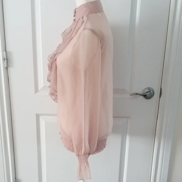 Chic Blush Ruffle Blouse - Picture 7 of 13